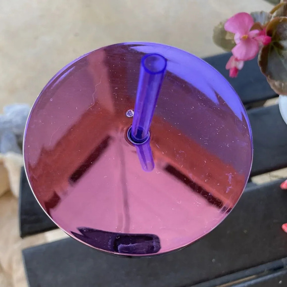 Starbucks Purple Faceted Tumbler Purple METALLIC Lid 24oz Cup 2014 - Picture 4 of 5